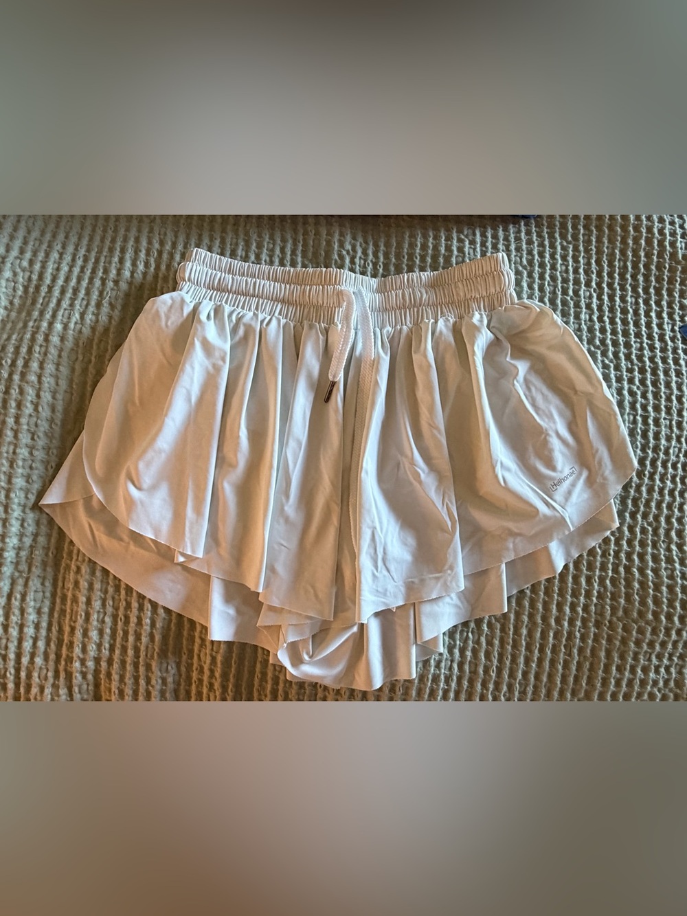 Heihonae White Athletic Skort Shorts Built-In Liner Tennis/Golf/Running-small